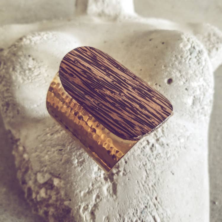 Brass Hammered Tahiti Cuff