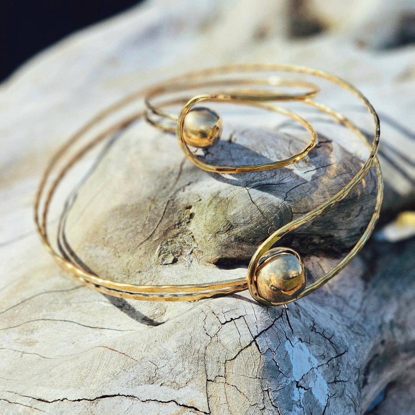 Brass Sphere Ball Bangle