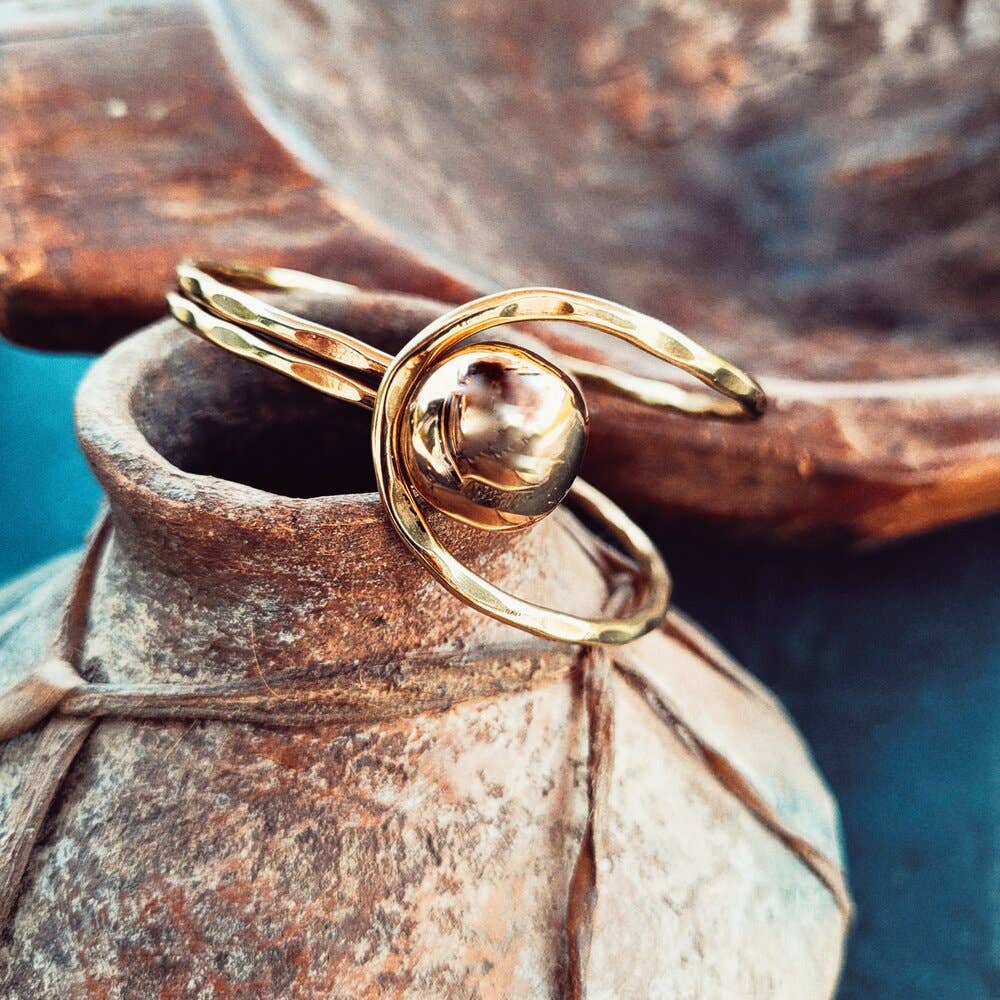 Brass Sphere Ball Bangle